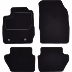 Floor mat set; CUSTOPOL; Textile Front and Rear 4 black Tailored; for FORD