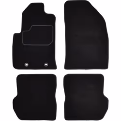 Floor mat set; CUSTOPOL; Textile Front and Rear 4 black Tailored; for FORD