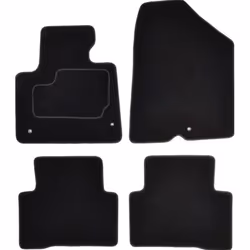 Floor mat set; CUSTOPOL; Textile Front and Rear 4 black Tailored; for HYUNDAI