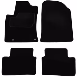 Floor mat set; CUSTOPOL; Textile Front and Rear 4 black Tailored; for KIA