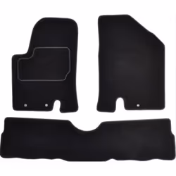 Floor mat set; CUSTOPOL; Textile Front and Rear 3 black Tailored; for KIA