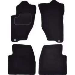 Floor mat set; CUSTOPOL; Textile Front and Rear 4 black Tailored; for KIA