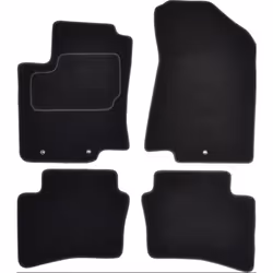 Floor mat set; CUSTOPOL; Textile Front and Rear 4 grey Tailored; for KIA