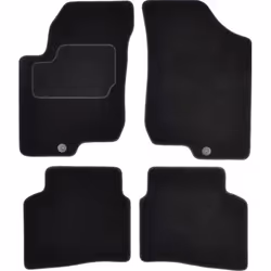 Floor mat set; CUSTOPOL; Textile Front and Rear 4 black Tailored; for KIA