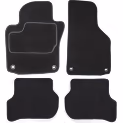 Floor mat set; CUSTOPOL; Textile Front and Rear 4 black Tailored; for MAZDA