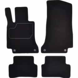 Floor mat set; CUSTOPOL; Textile Front and Rear 4 black Tailored; for MERCEDES-BENZ