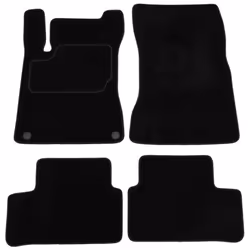 Floor mat set; CUSTOPOL; Textile Front and Rear 4 black Tailored; for MERCEDES-BENZ
