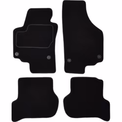 Floor mat set; CUSTOPOL; Textile Front and Rear 4 black Tailored; for SEAT