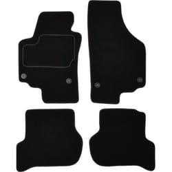 CUSTOPOL SET115C Floor mat set Textile Front and Rear 4 black Tailored SEAT: Leon II Hatchback