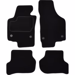 Floor mat set; CUSTOPOL; Textile Front and Rear 4 black Tailored; for SEAT
