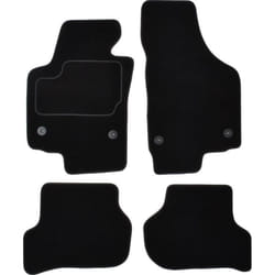 CUSTOPOL SET125C Floor mat set Textile Front and Rear 4 black Tailored SEAT: Leon II Hatchback
