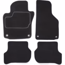 Floor mat set; CUSTOPOL; Textile Front and Rear 4 black Tailored; for SEAT