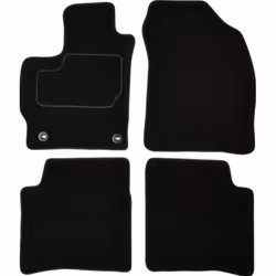 Floor mat set; CUSTOPOL; Textile Front and Rear 4 black Tailored; for TOYOTA