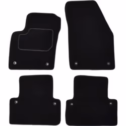 Floor mat set; CUSTOPOL; Textile Front and Rear 4 black Tailored; for VOLVO