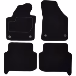 Floor mat set; CUSTOPOL; Textile Front and Rear 4 black Tailored; for VW
