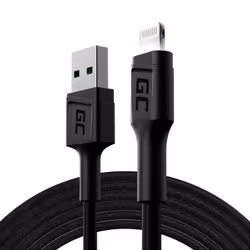 Green Cell KABGC12, 2 m, Lightning, USB A, Male, Male, Black