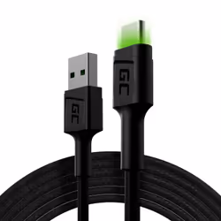 Green Cell KABGC13, 2 m, USB A, USB C, USB 2.0, 0.48 Gbit/s, Black