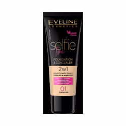 Eveline Selfie Time Foundation & Concealer 2in1- 01 Porcelain 30ml
