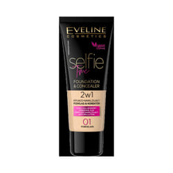 Eveline Selfie Time Foundation & Concealer 2in1- 01 Porcelain 30ml