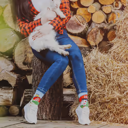SPOX SOX - 1 Pack Unisex Mismatched Novelty Odd Socks - Farm - 11-13 UK, Farm