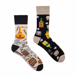 SPOX SOX - 1 Pack Unisex Mismatched Novelty Odd Socks - Whisky - 7-10 UK, Whisky