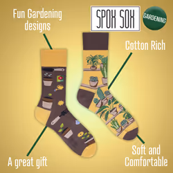 SPOX SOX - 1 Pack Unisex Mismatched Novelty Odd Socks - Gardening - 11-13 UK, Gardening