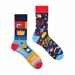 SPOX SOX - 1 Pack Unisex Mismatched Novelty Odd Socks - Party - 11-13 UK, Party