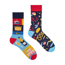 SPOX SOX - 1 Pack Unisex Mismatched Novelty Odd Socks - Party - 11-13 UK, Party