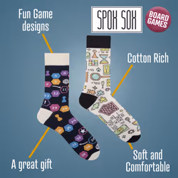 SPOX SOX - 1 Pack Unisex Mismatched Novelty Odd Socks - Board Games - 11-13 UK, Board Games