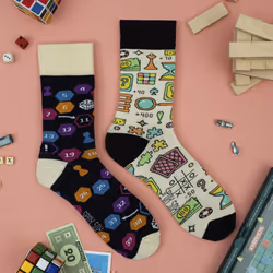 SPOX SOX - 1 Pack Unisex Mismatched Novelty Odd Socks - Board Games - 11-13 UK, Board Games