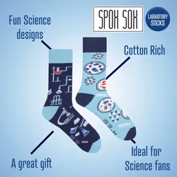 SPOX SOX - 1 Pack Unisex Mismatched Novelty Odd Socks - Laboratory - 7-10 UK, Laboratory