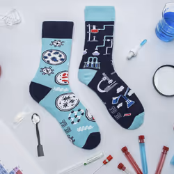 SPOX SOX - 1 Pack Unisex Mismatched Novelty Odd Socks - Laboratory - 7-10 UK, Laboratory