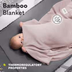 Bamboo Blanket 100x75cm Lightweight Baby Blanket & Changing pad 100% Cotton Natural Soft Antibacterial Hypoallergenic Antifungal Perfect for yea