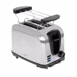 Adler AD 3222, 2 slice(s), Silver, Stainless steel, Buttons, Level, Rotary, 1000 W, 220 - 240 V