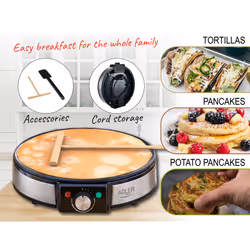 Adler AD 3058 crepe maker 1 crepe(s) 1600 W Black, Stainless steel - Additional view 3