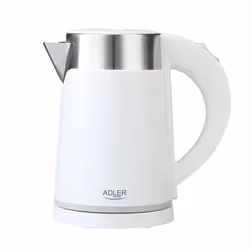 Adler AD 1372W, 0.6 L, 800 W, Metallic, White, Polypropylene (PP), Stainless steel, Water level indicator, Cordless