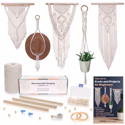 MIGO Creates Macrame Kits for Adults Beginners: DIY Macrame Kit with 220 Yards Macrame Cord and 58pcs Macrame Supplies. E-Boo ...