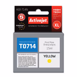 Activejet AEB-714 ink (replacement for Epson T0714, T0894; Supreme; 15 ml; yellow), High (XL) Yield, Yellow, Pigment-based in ...