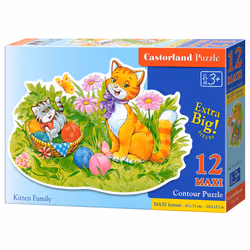 Castorland Kitten Family 12 Maxi pcs, 12 pc(s), Cartoons, 3 yr(s)