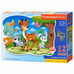 CSB120154 - Castorland Jigsaw Premium Maxi 12 Pc - A Deer and Friends