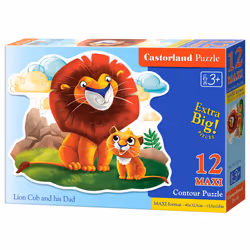 Castorland Lion Cub and his Dad 12 Maxi pcs, 12 pc(s), Cartoons, 3 yr(s)