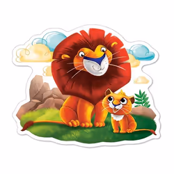 Castorland Lion Cub and his Dad 12 Maxi pcs Contour puzzle 12 pc(s) Cartoons