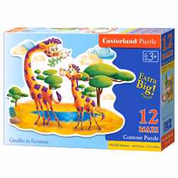 Castorland Giraffes in Savanna 12 Maxi pcs, 12 pc(s), Cartoons, 3 yr(s)
