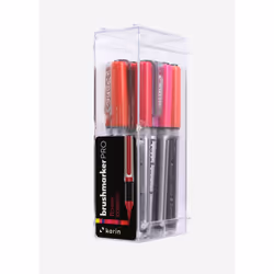 karin BrushmarkerPRO, Burgundy, Lilac, Magenta, Orange, Pink, Red, Violet, Yellow, Multicolour, 12 colours, Round, Box, Plast ...