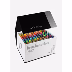 karin BrushmarkerPRO MegaBoxPLUS, Multicolour, Multicolour, 72 colours, Round, Box, Paper