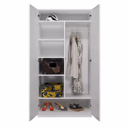 Topeshop SD-90 BIEL KPL bedroom wardrobe/closet 7 shelves 2 door(s) White