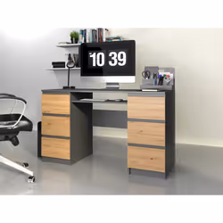 Topeshop KUBA ANT/ART KPL computer desk Oak colour