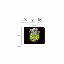 Original And Officially Licensed By Rick and Morty Mouse Pad for PC, Pattern Rick and Morty 006 Black, Computer Mouse Mat, Non-Slip, 220 mm x 180 mm