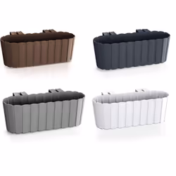Window Box Hook Flower Pot Planter 4 Colours Rustic Slat Farm House Design UK - Brown