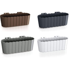 Window Box Hook Flower Pot Planter 4 Colours Rustic Slat Farm House Design UK - Brown